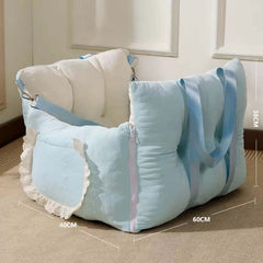 Sky Blue Dog Travel Car Seat - Safety Sofa for Dogs & Cats Under 10kg