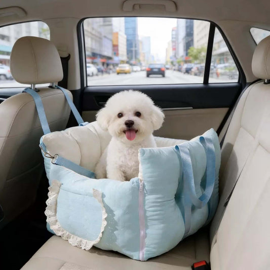 Sky Blue Dog Travel Car Seat - Safety Sofa for Dogs & Cats Under 10kg