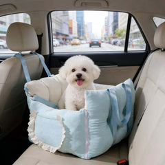 Sky Blue Dog Travel Car Seat - Safety Sofa for Dogs & Cats Under 10kg