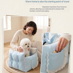 Sky Blue Dog Travel Car Seat - Safety Sofa for Dogs & Cats Under 10kg