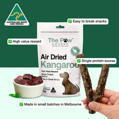 THE PAW GROCER Air-Dried Kangaroo Dog Training Straps 100g