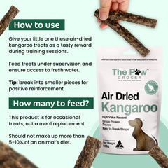 THE PAW GROCER Air-Dried Kangaroo Dog Training Straps 100g