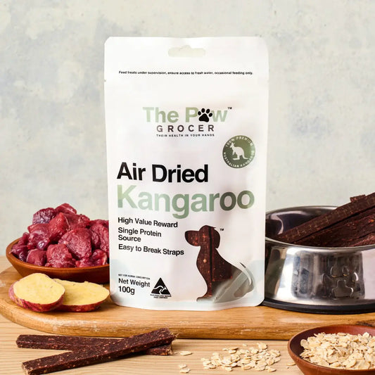 THE PAW GROCER Air-Dried Kangaroo Dog Training Straps 100g