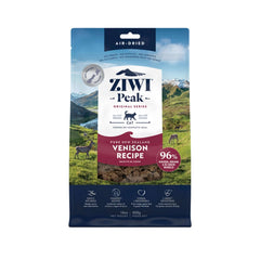 ZIWI Peak Air-Dried Venison Cat Food 400g packaging with scenic New Zealand landscape.